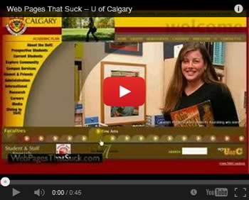 The University of Calgary website sucks because it uses Mystery Meat Navigation